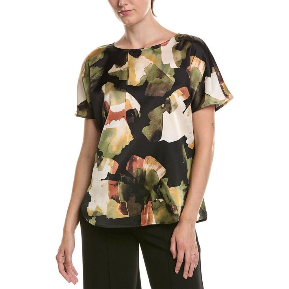Anne Klein Womens  Bateau Neck Top, Green